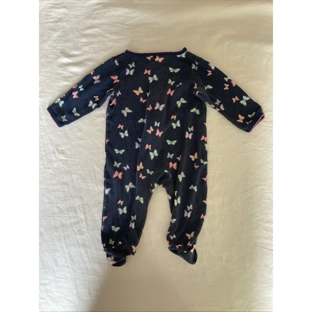 6 Months Carter's baby girl clothes - one piece pajamas | butterfly theme